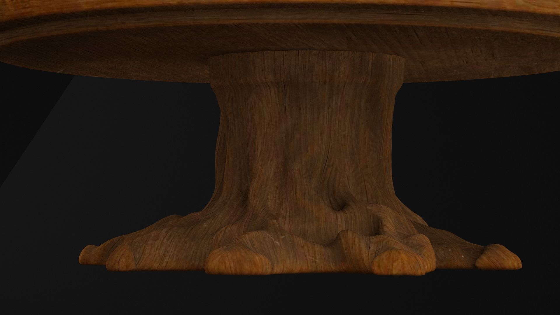 Wooden Tree Table 3D model_4
