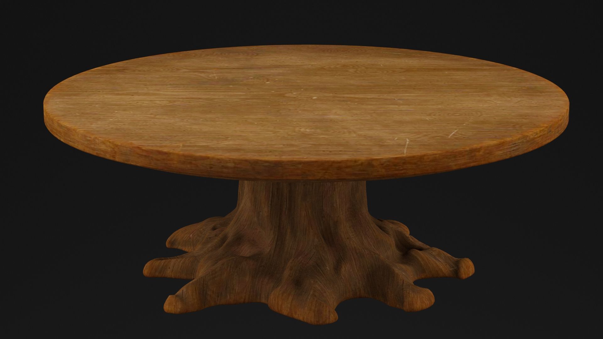 Wooden Tree Table 3D model_1