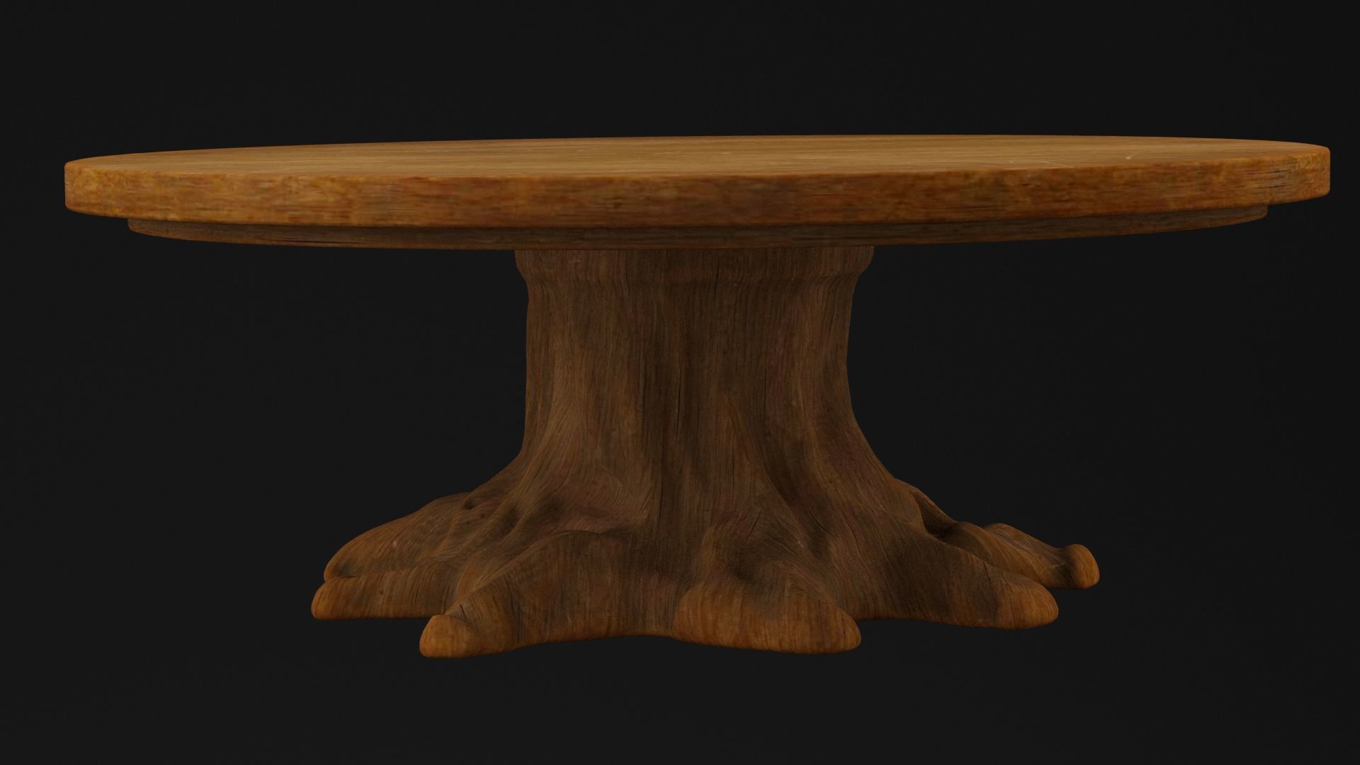 Wooden Tree Table 3D model_3