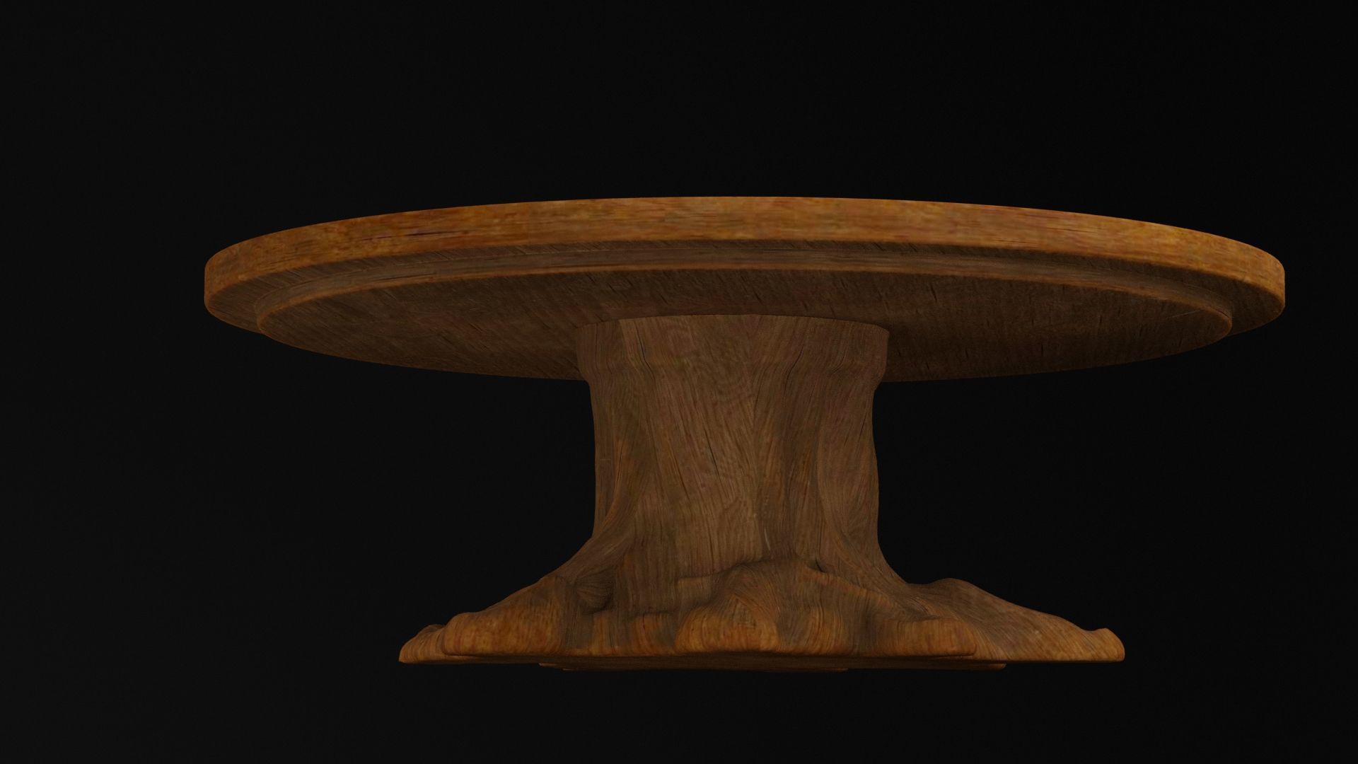 Wooden Tree Table 3D model_2