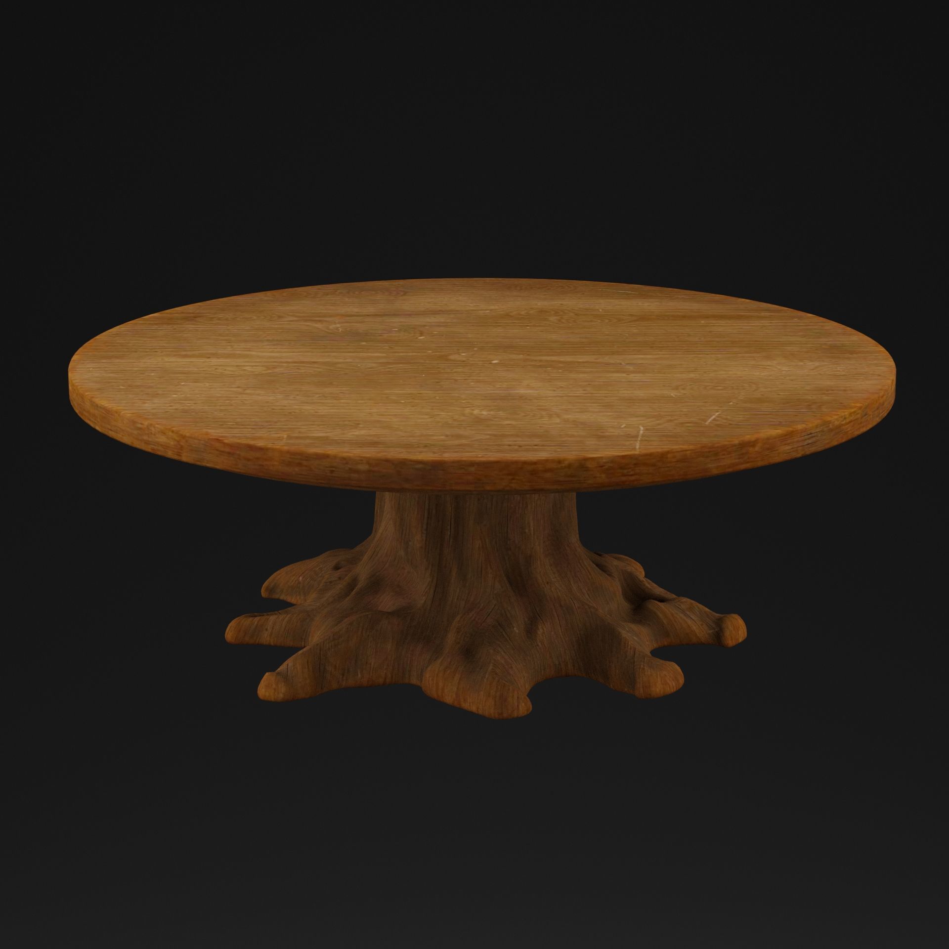 Wooden Tree Table 3D model_6