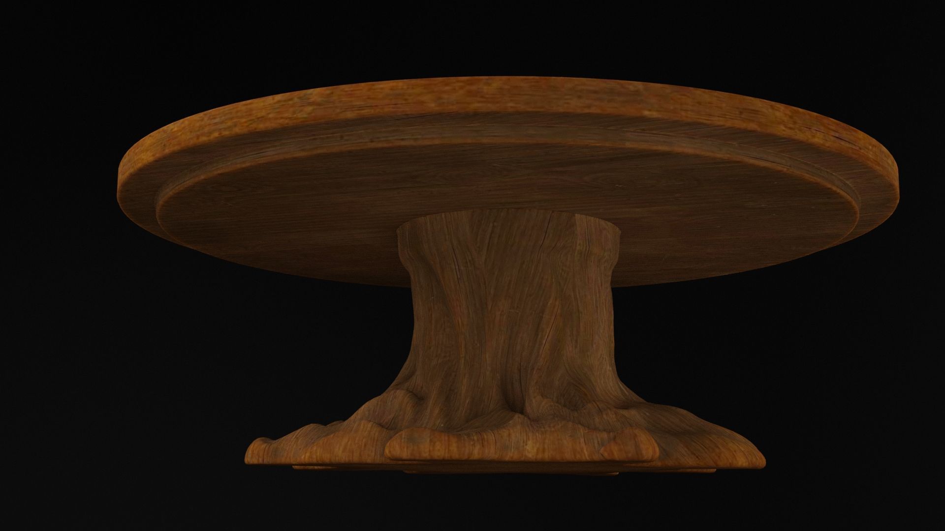 Wooden Tree Table 3D model_5