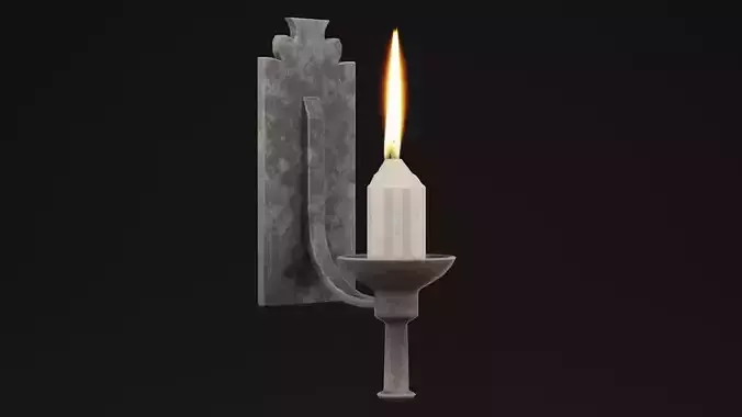 Wall Light Candle Low-poly 3D model