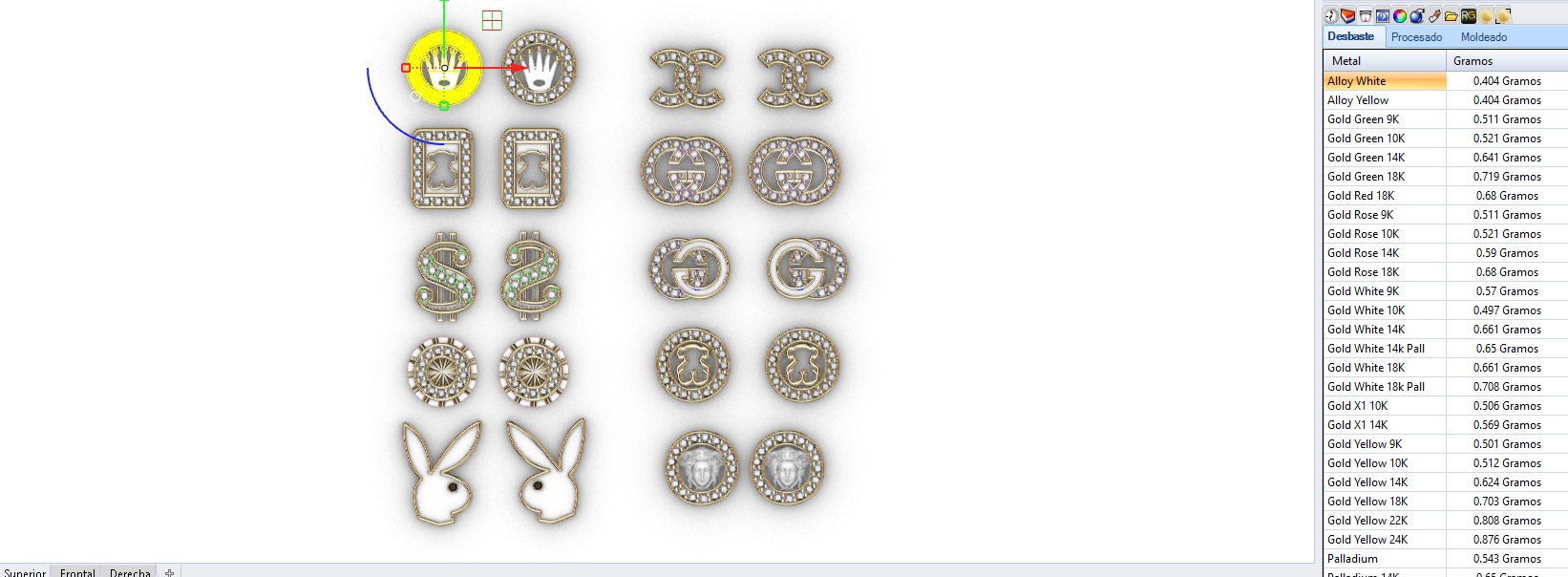 Aretes -Topitos para dama paquete de 10 -v- 3D print model_3