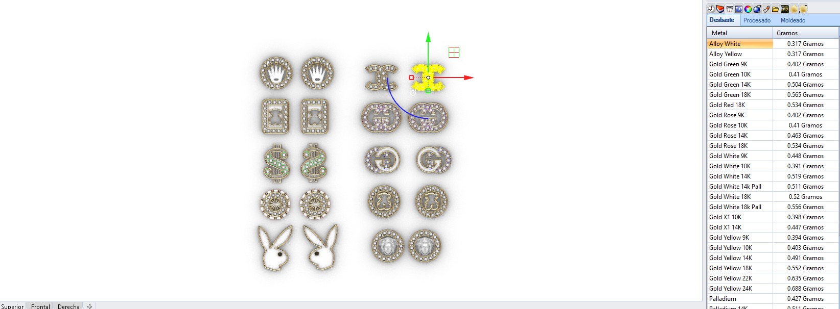 Aretes -Topitos para dama paquete de 10 -v- 3D print model_8