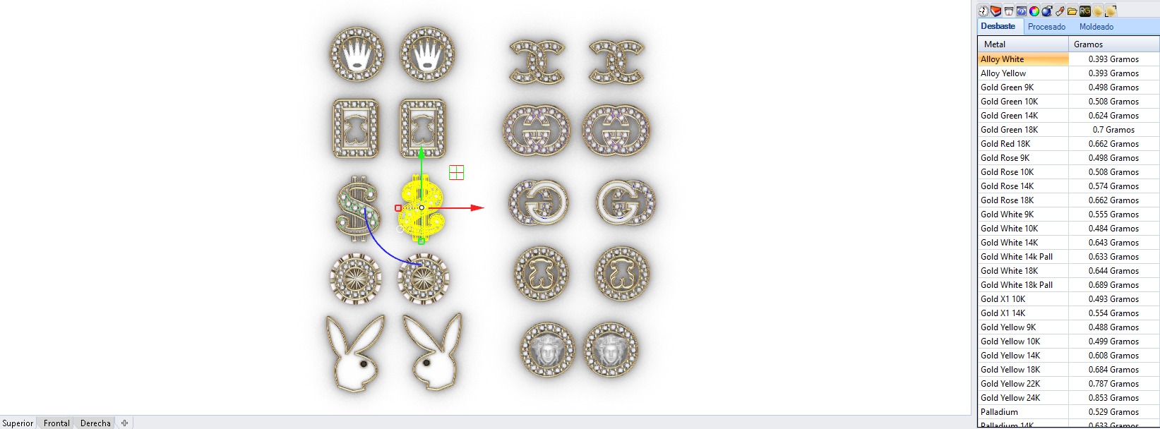 Aretes -Topitos para dama paquete de 10 -v- 3D print model_5