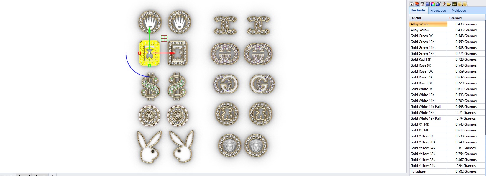 Aretes -Topitos para dama paquete de 10 -v- 3D print model_4