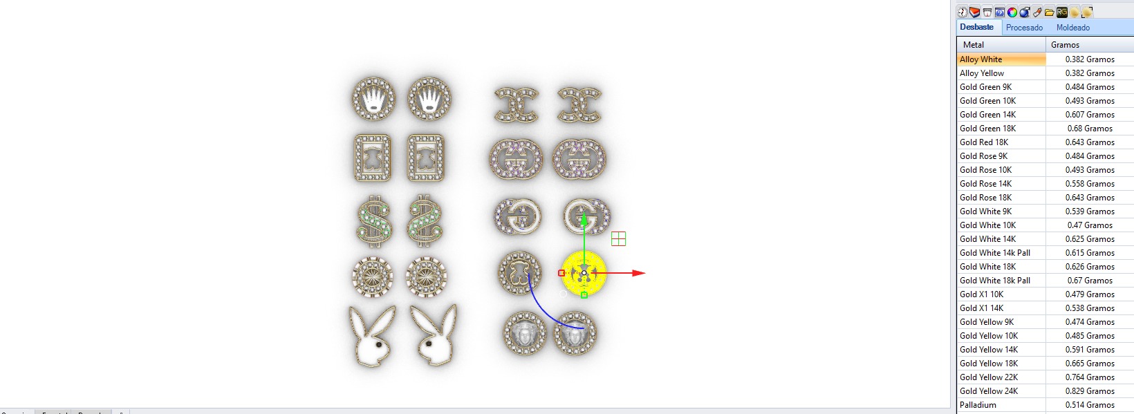 Aretes -Topitos para dama paquete de 10 -v- 3D print model_11