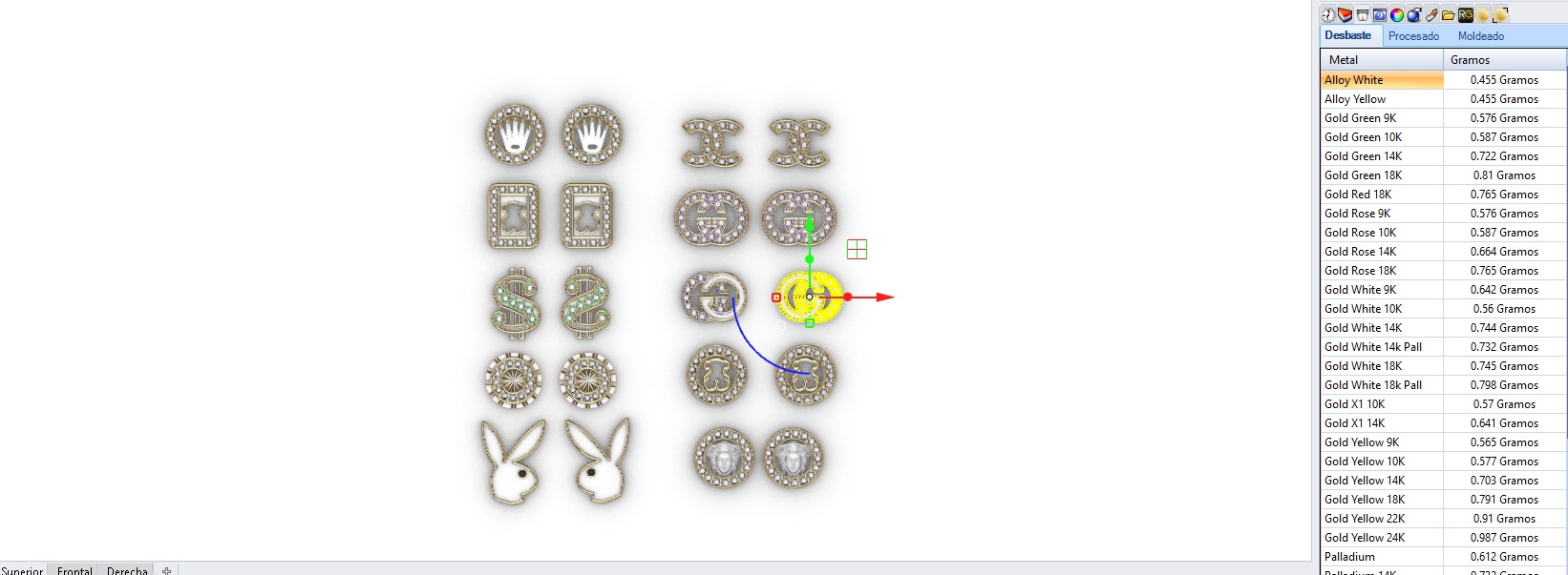 Aretes -Topitos para dama paquete de 10 -v- 3D print model_10
