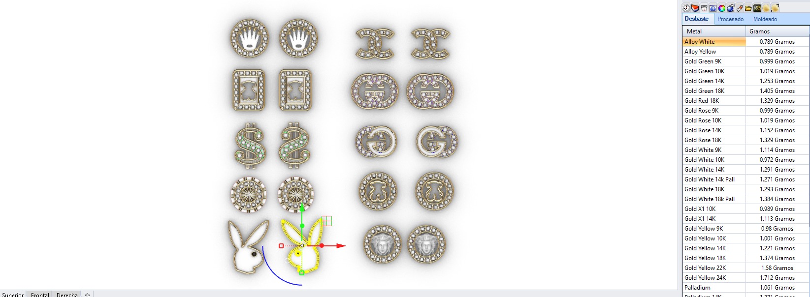 Aretes -Topitos para dama paquete de 10 -v- 3D print model_7