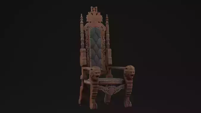 Throne Chair Low-poly 3D model