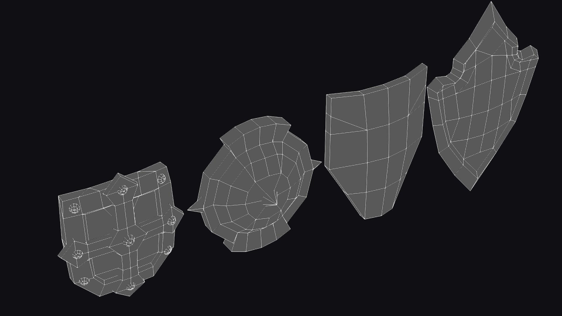 Shield Armor Defense Weapon Cartoon Medieval Melee Board Low-poly 3D model_12