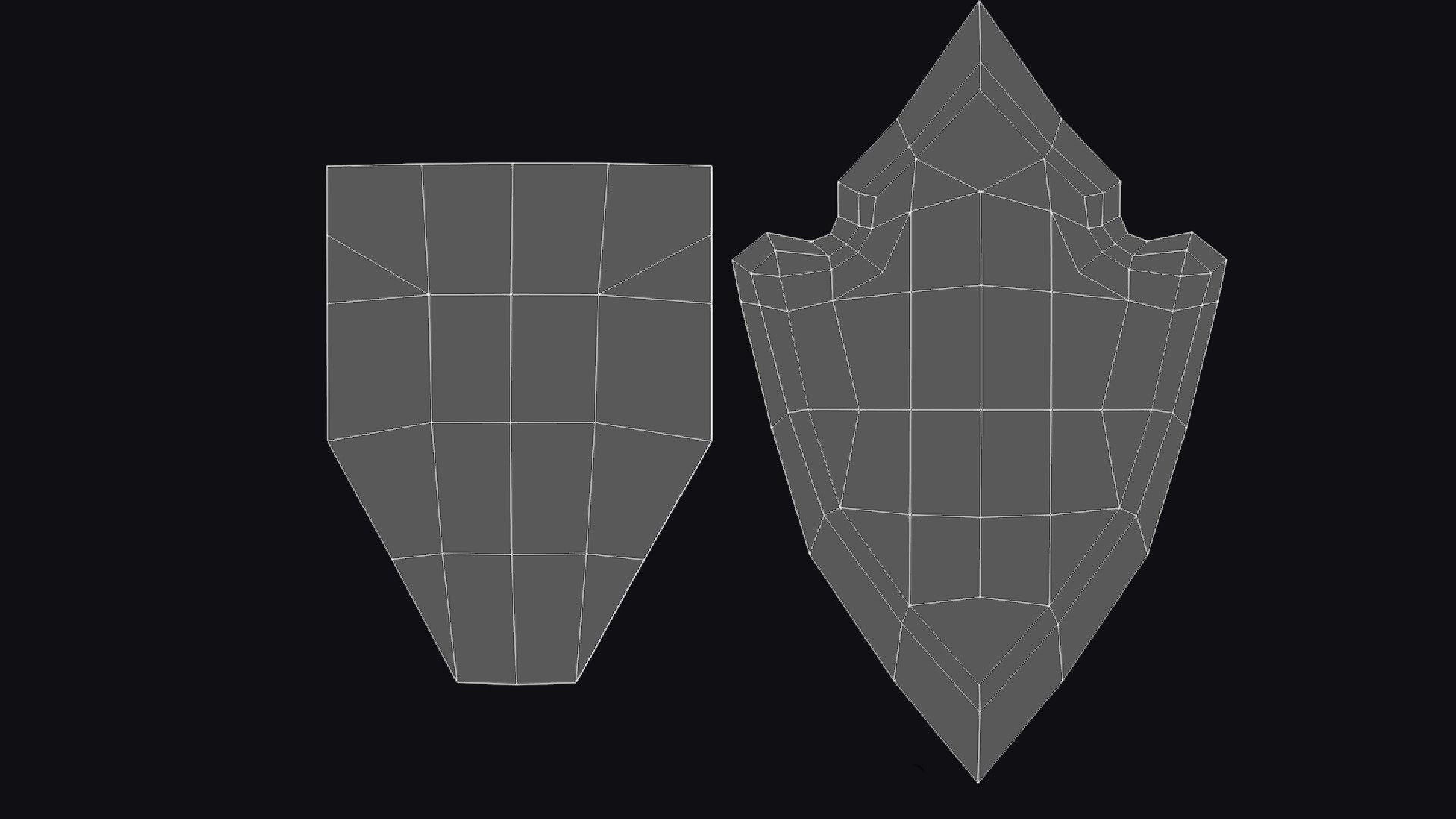 Shield Armor Defense Weapon Cartoon Medieval Melee Board Low-poly 3D model_11