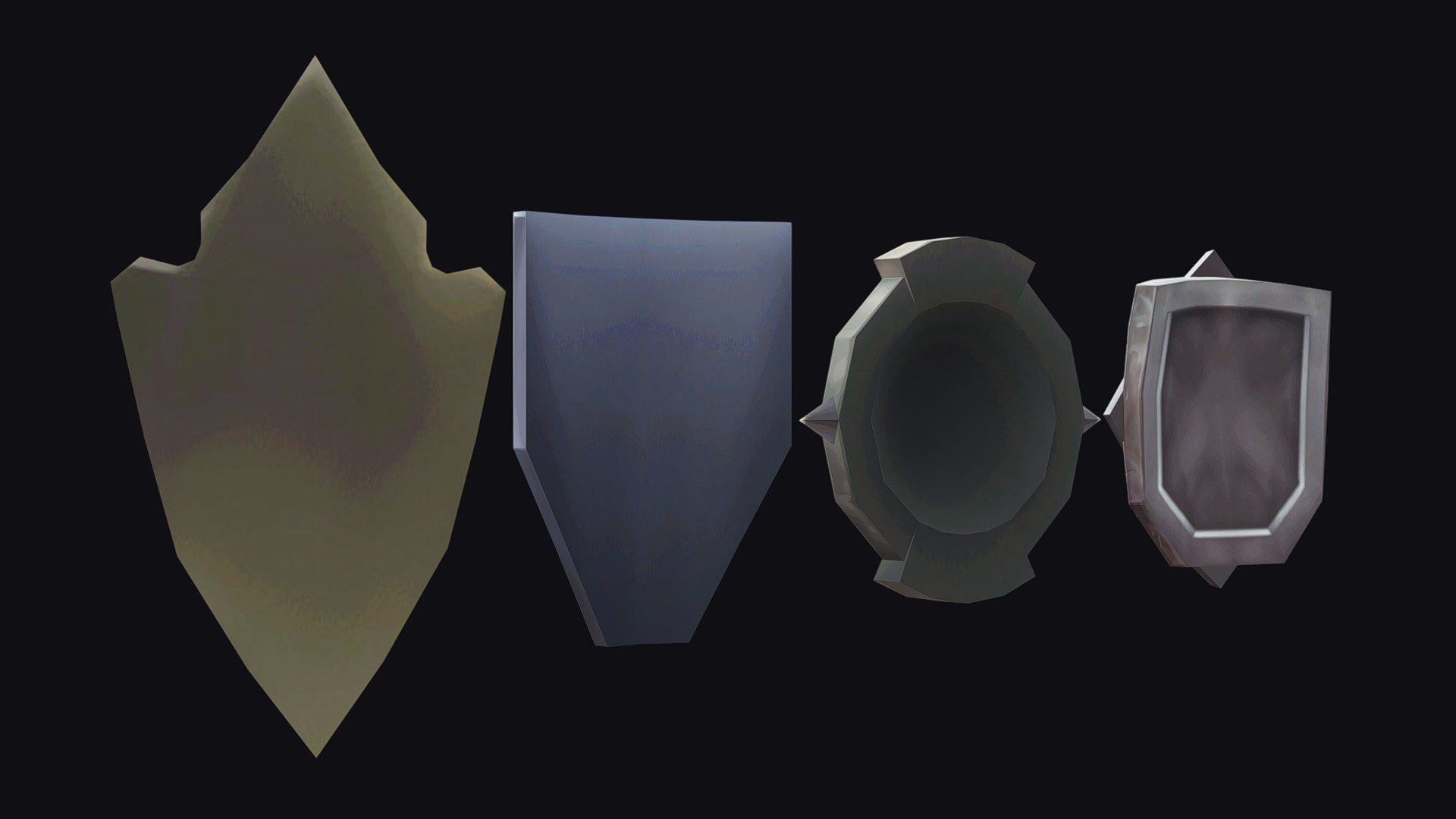 Shield Armor Defense Weapon Cartoon Medieval Melee Board Low-poly 3D model_5