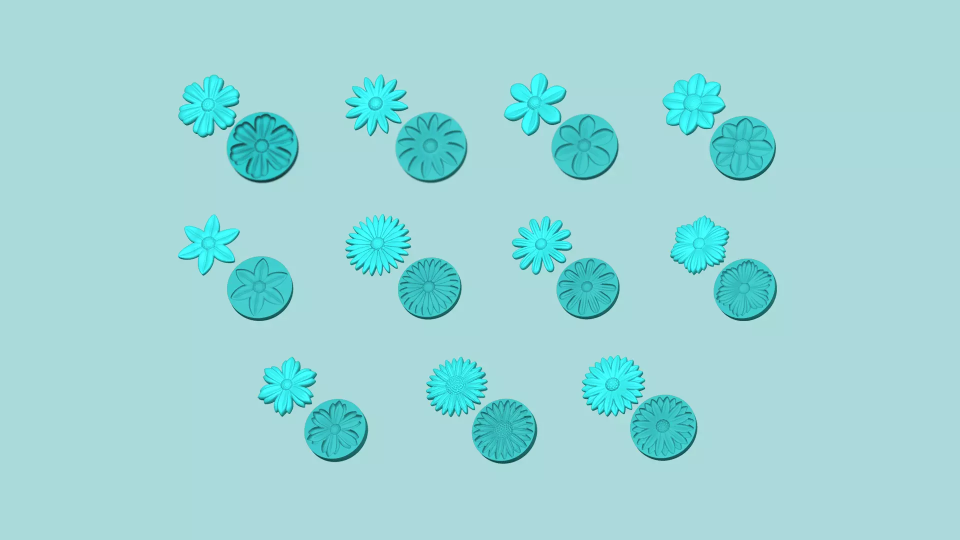 11 Margarita Flowers Collection - Mold Silicon Maker - Template _0