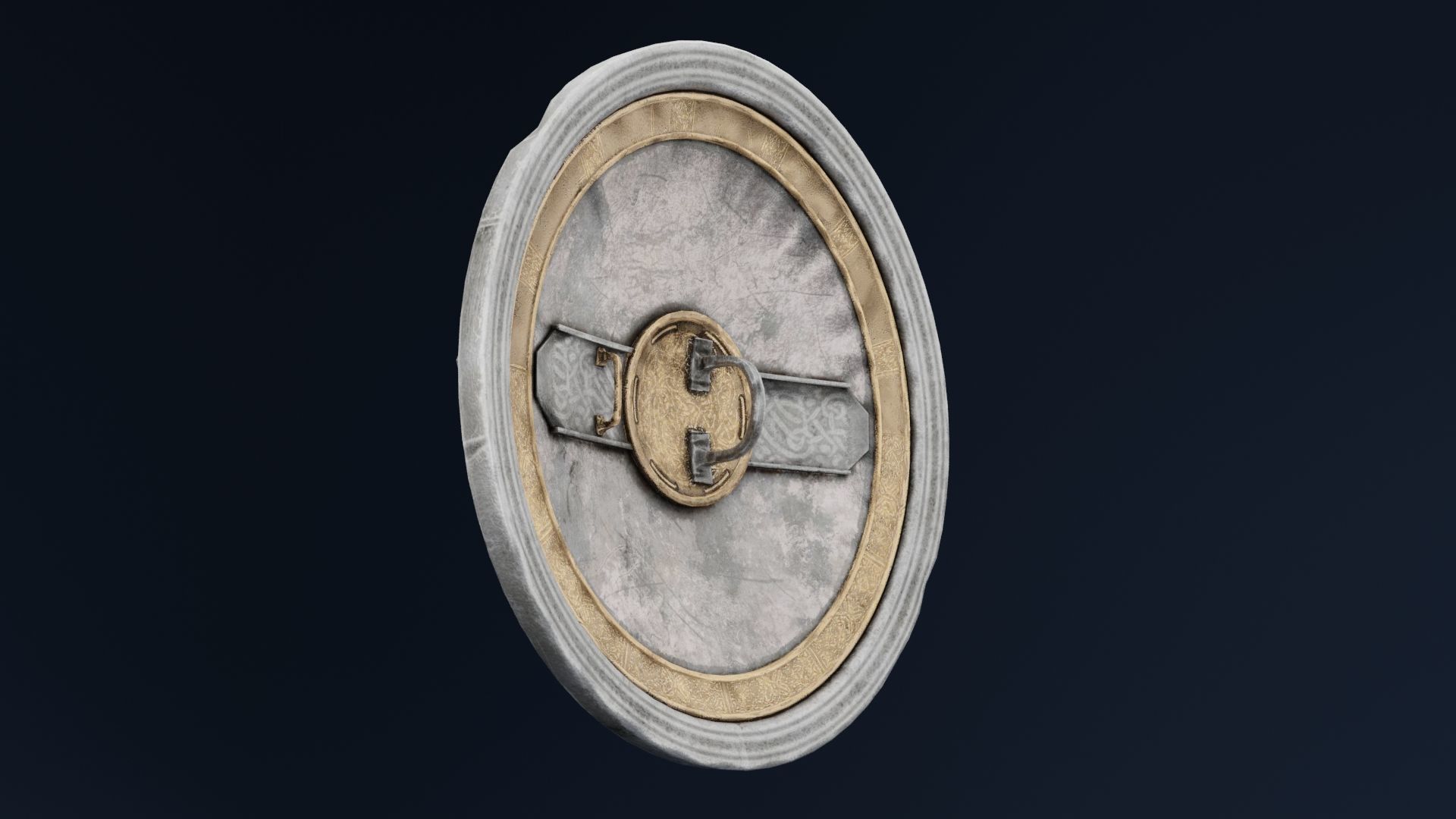 Roman Shield Low-poly 3D model_5