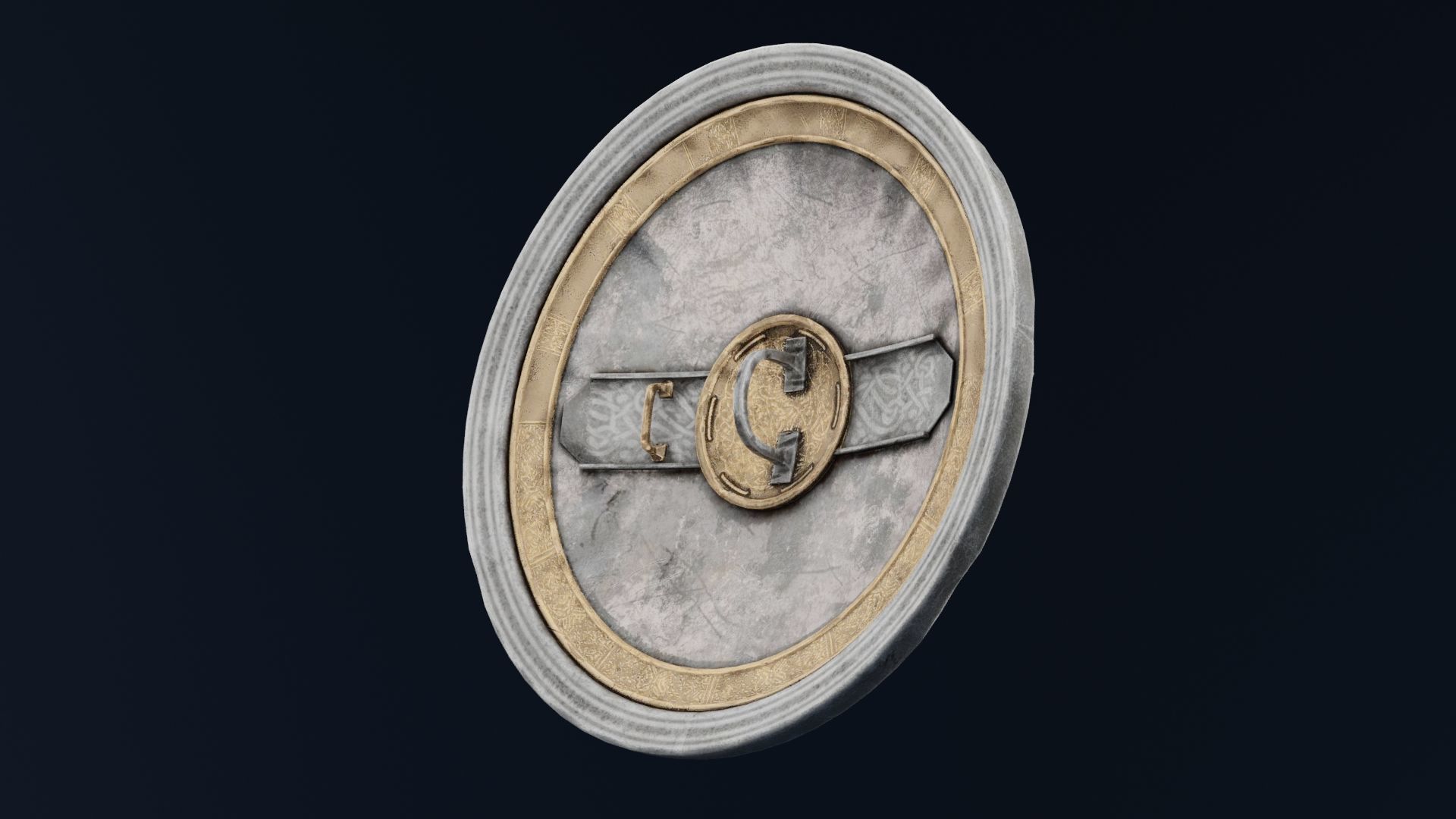 Roman Shield Low-poly 3D model_2