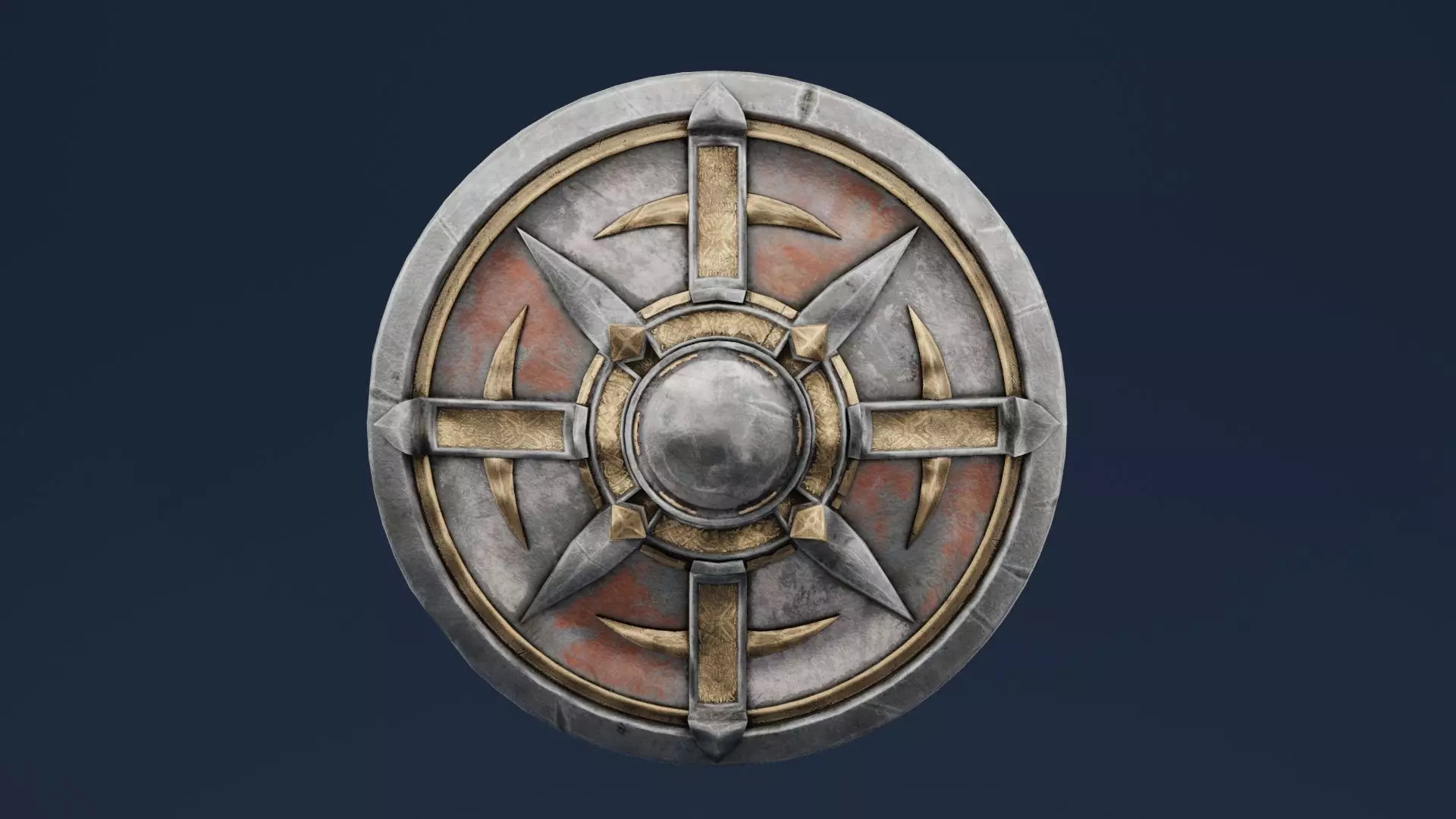 Roman Shield Low-poly 3D model_0
