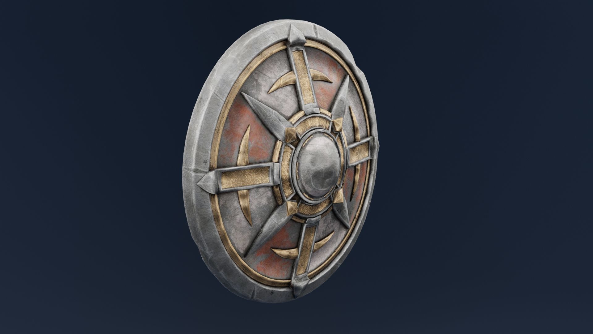 Roman Shield Low-poly 3D model_3