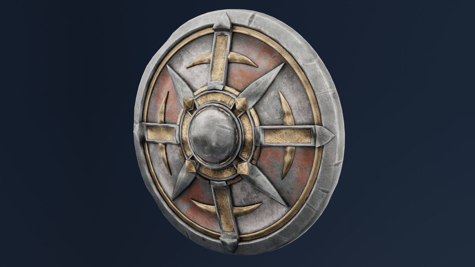 Roman Shield Low-poly 3D model_1