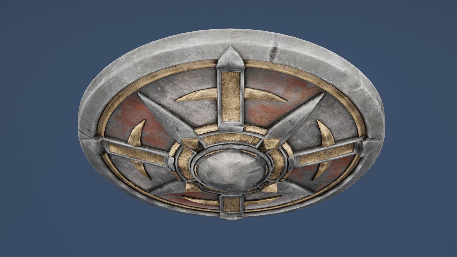 Roman Shield Low-poly 3D model_4