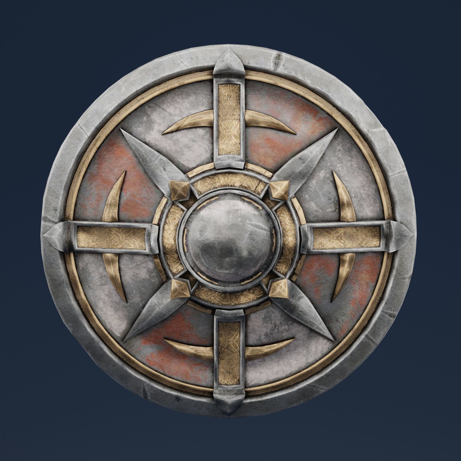 Roman Shield Low-poly 3D model_6