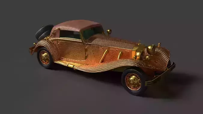 Golden vintage car