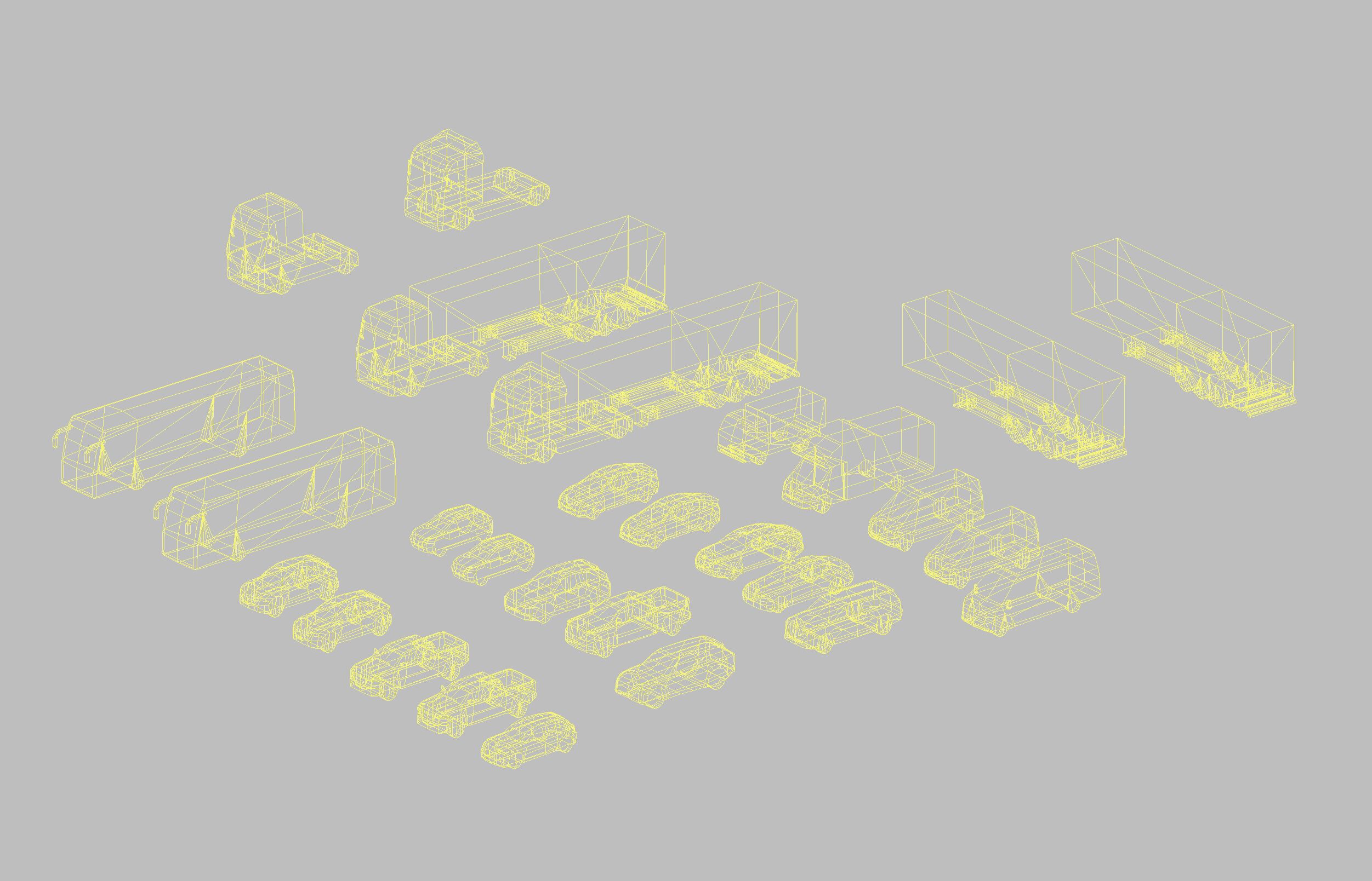 28 Lowpoly Realistic Background Vehicles Low-poly 3D model_6