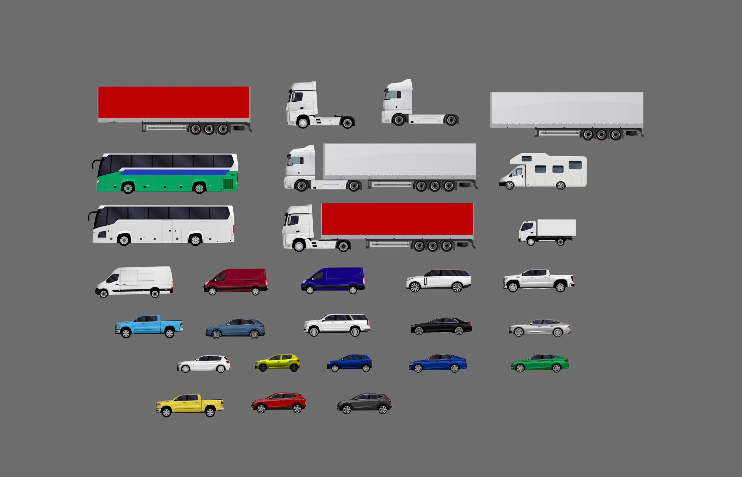 28 Lowpoly Realistic Background Vehicles Low-poly 3D model_7