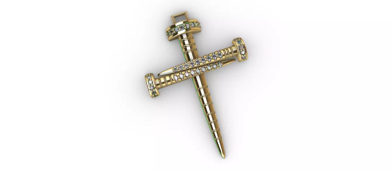 dijes- Colgante cruz estaca individual -v- 3D print model