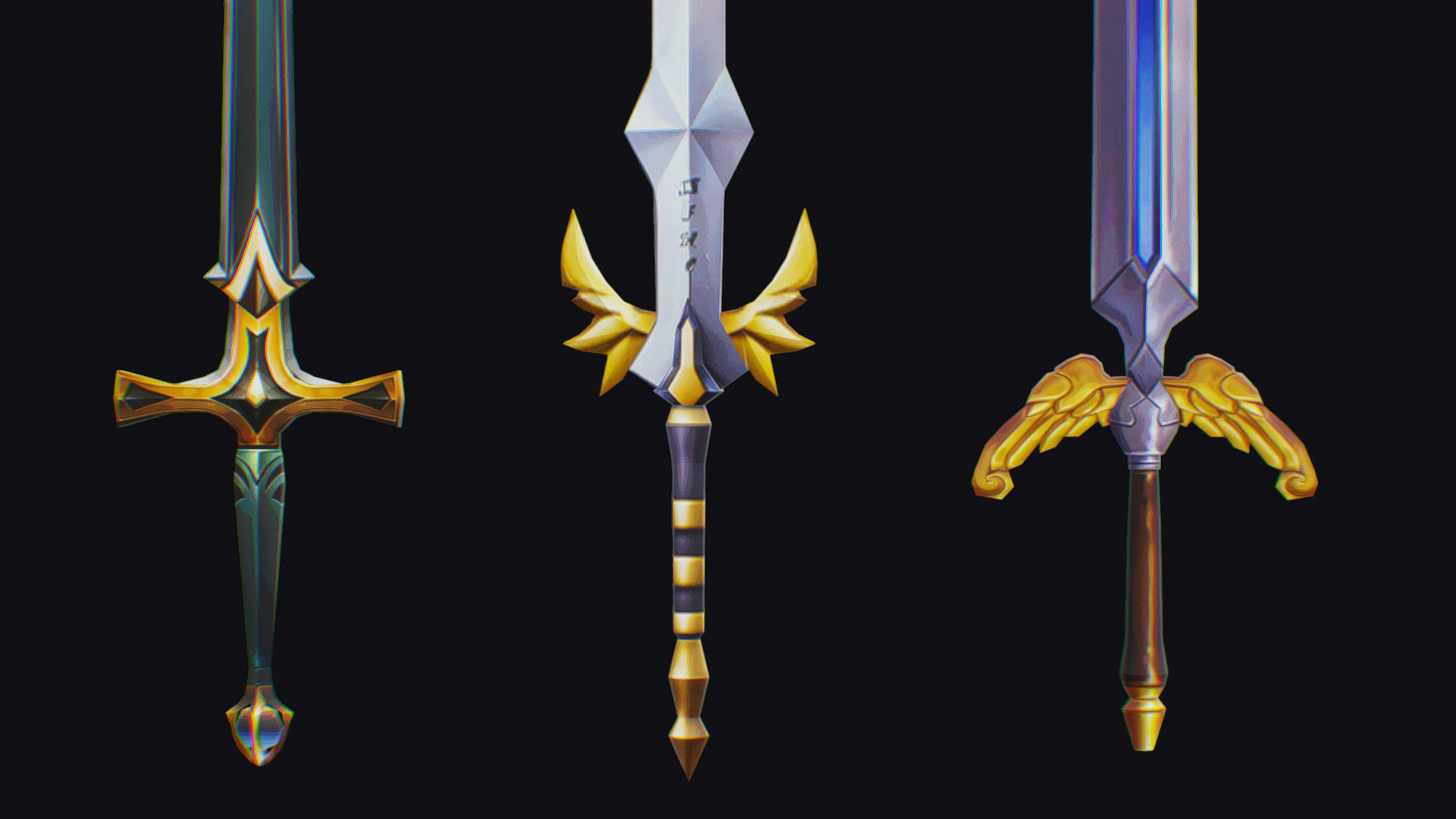 Sword Edged Weapon One Handed Medieval Melee Knife Iron Blade Low-poly 3D model_18