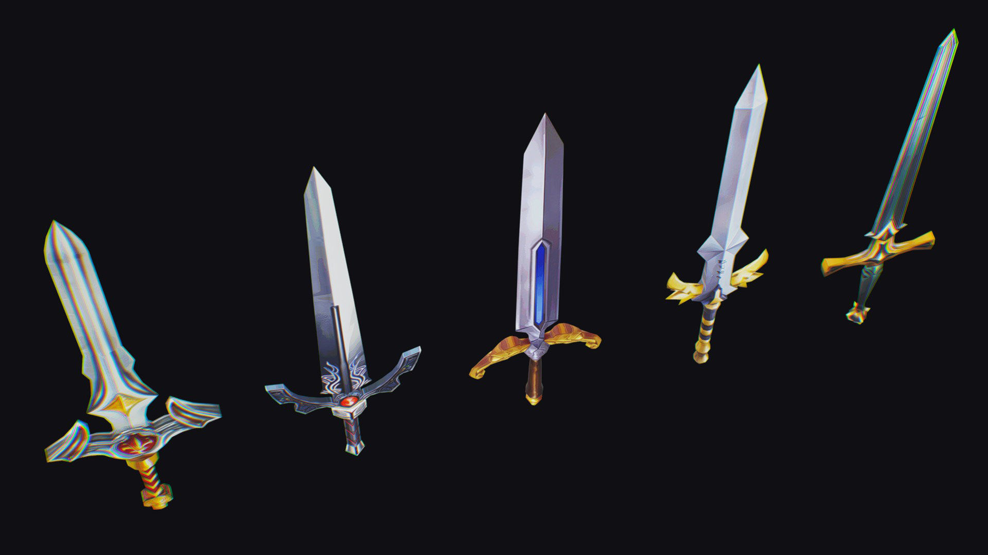 Sword Edged Weapon One Handed Medieval Melee Knife Iron Blade Low-poly 3D model_7