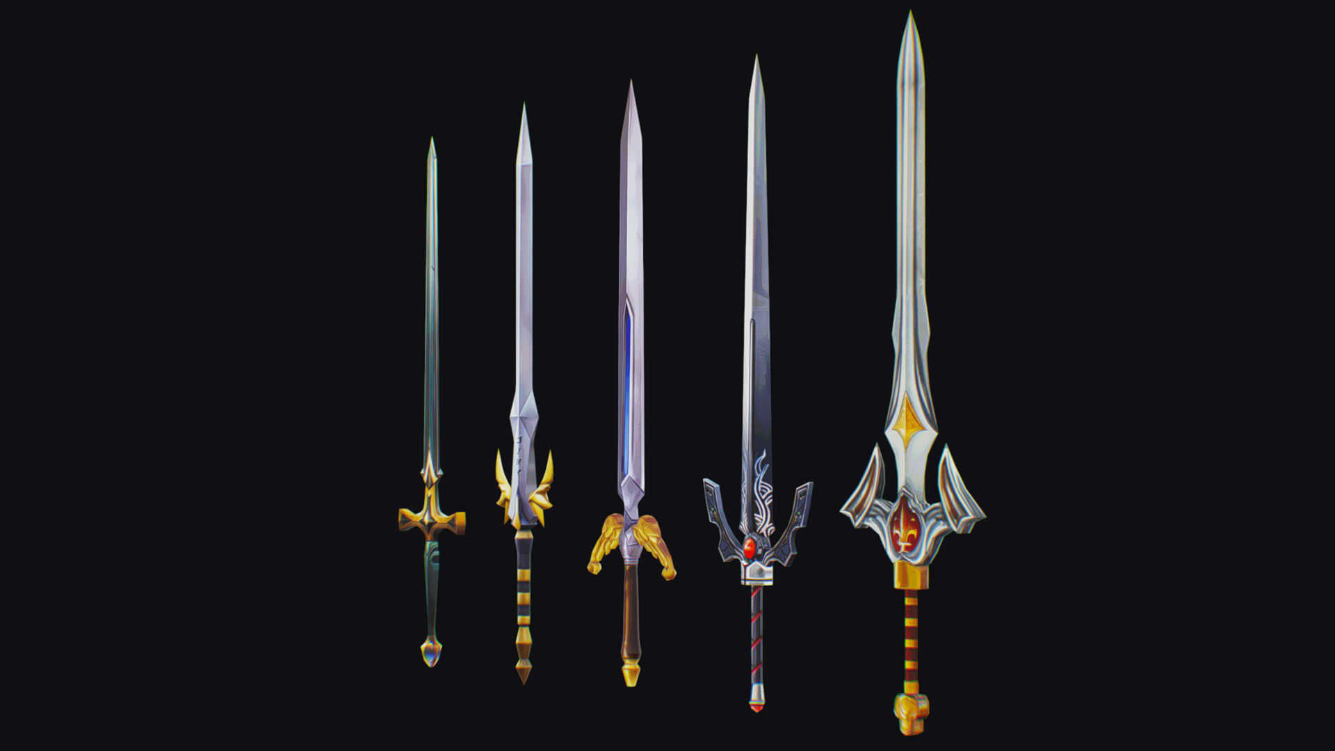 Sword Edged Weapon One Handed Medieval Melee Knife Iron Blade Low-poly 3D model_3