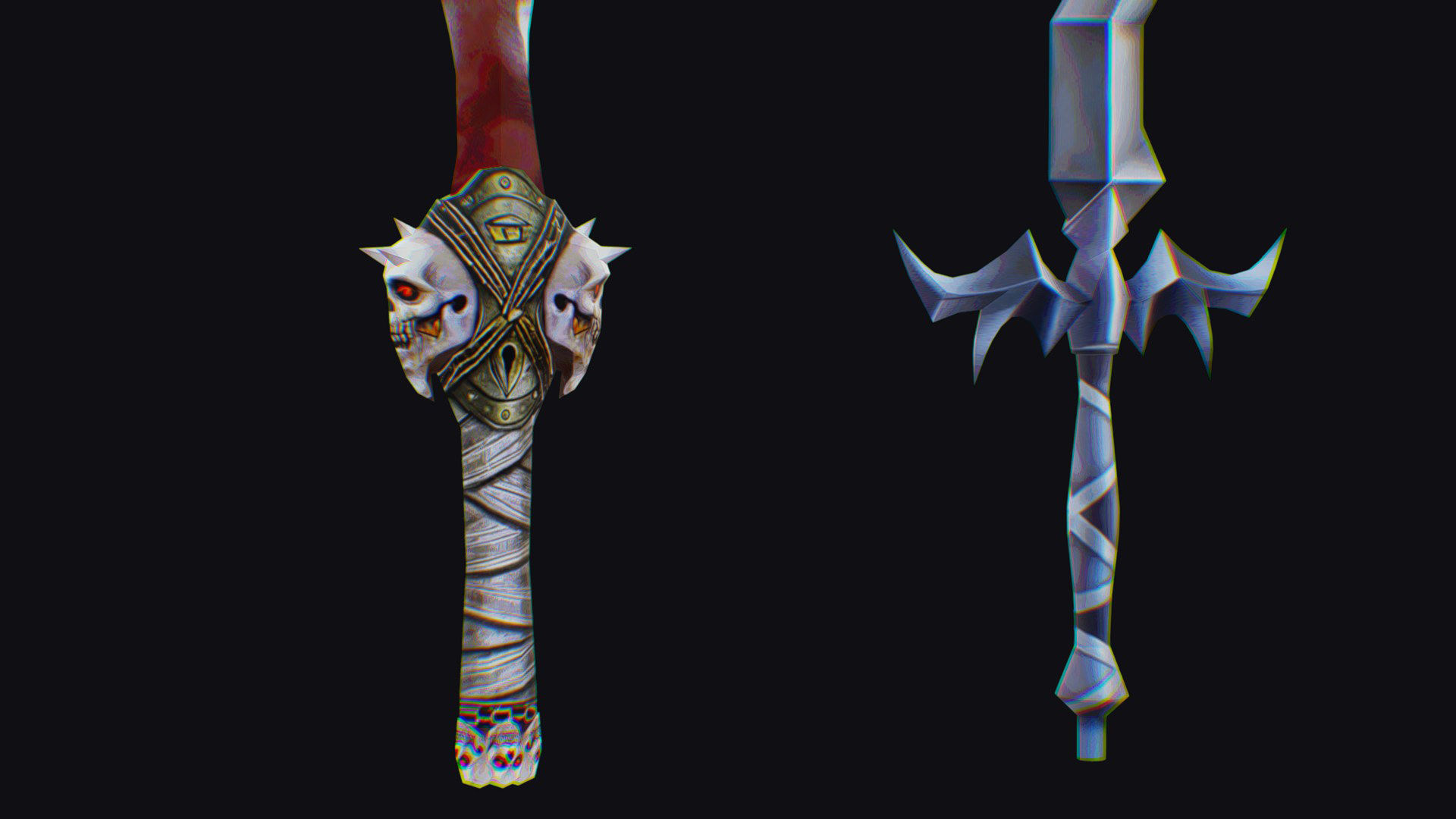 Sword Edged Weapon One Handed Medieval Melee Knife Iron Blade Low-poly 3D model_9