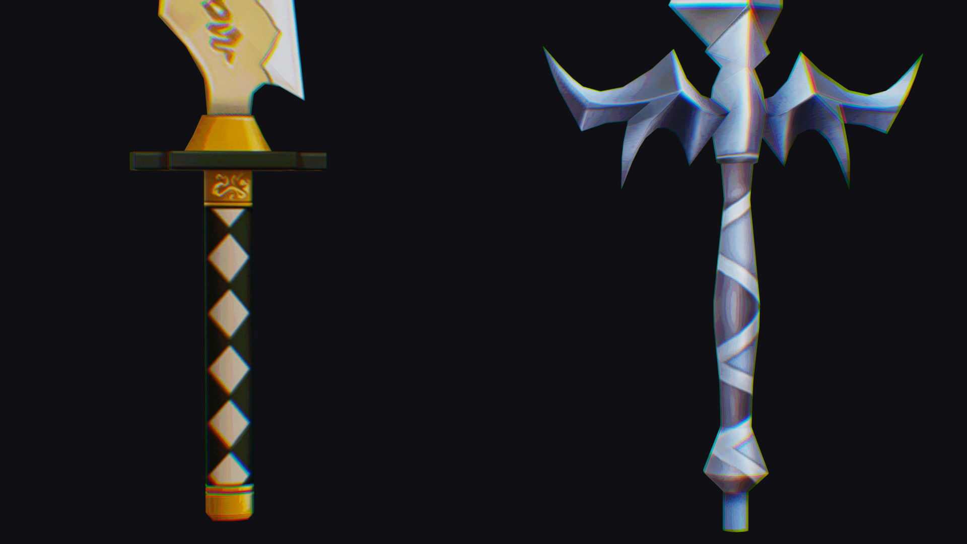 Sword Edged Weapon One Handed Medieval Melee Knife Iron Blade Low-poly 3D model_12