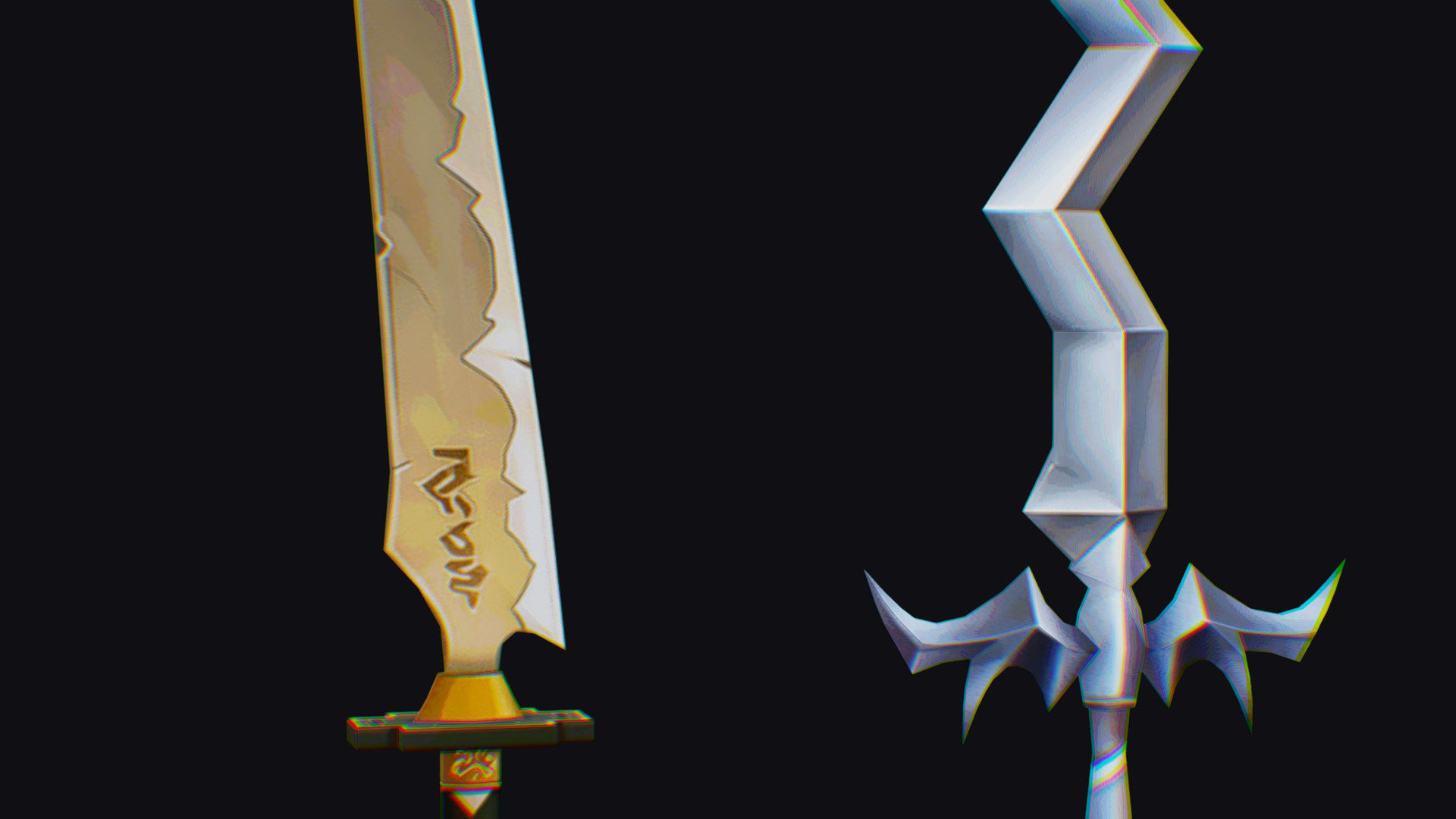 Sword Edged Weapon One Handed Medieval Melee Knife Iron Blade Low-poly 3D model_13