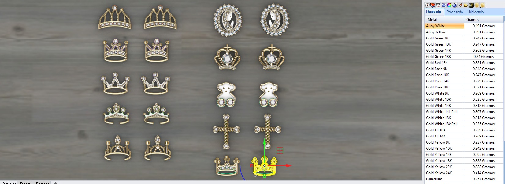 Aretes -Topitos para dama paquete de 10 -v- 3D print model_15