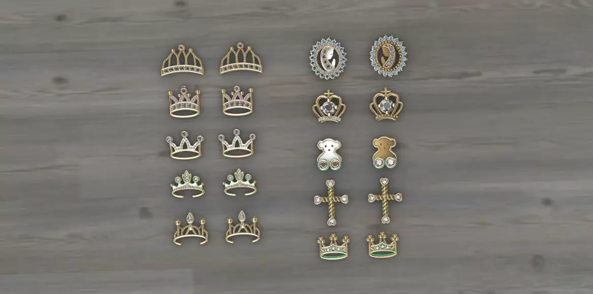 Aretes -Topitos para dama paquete de 10 -v- 3D print model_0