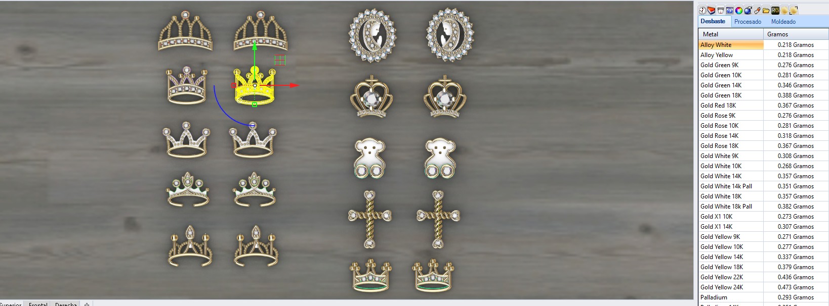 Aretes -Topitos para dama paquete de 10 -v- 3D print model_7