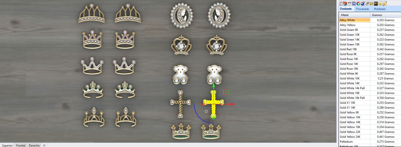 Aretes -Topitos para dama paquete de 10 -v- 3D print model_14