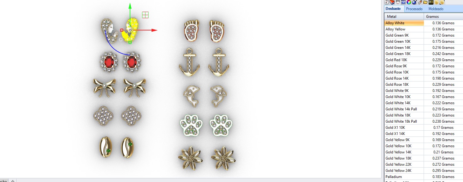  Aretes -Topitos para dama paquete de 10 -v- 3D print model_6