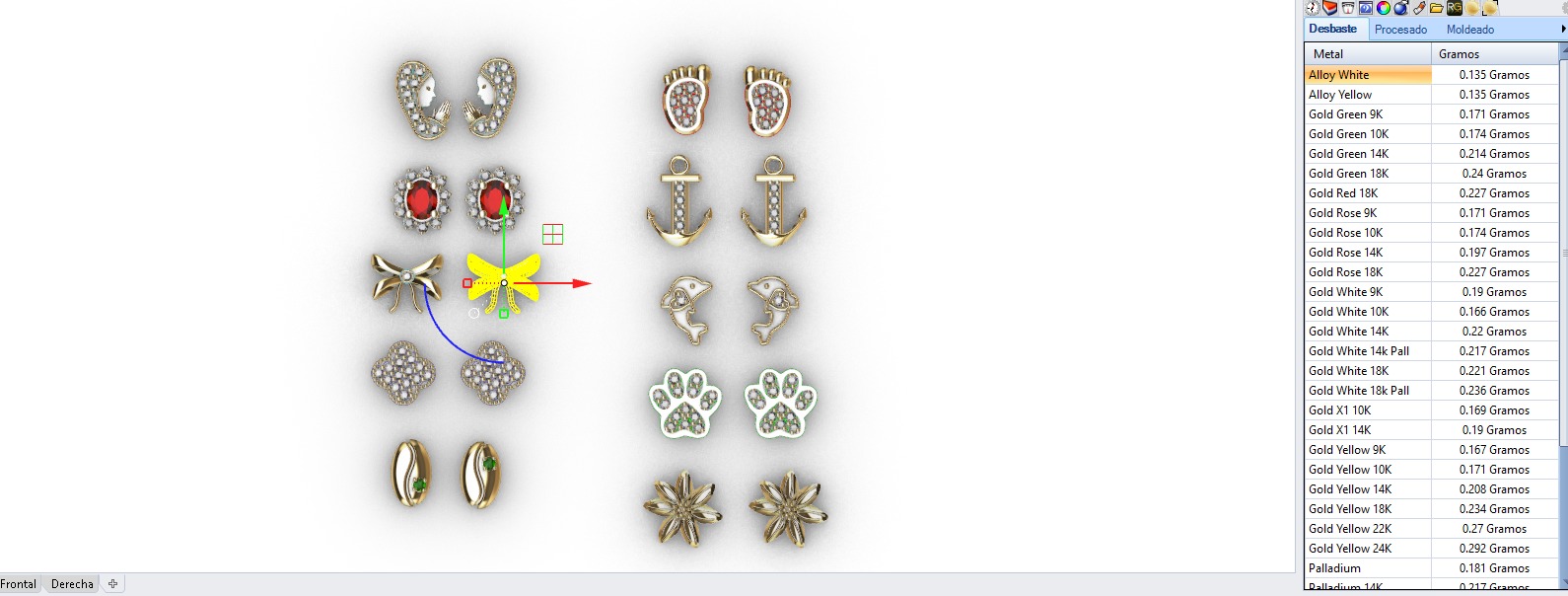  Aretes -Topitos para dama paquete de 10 -v- 3D print model_8