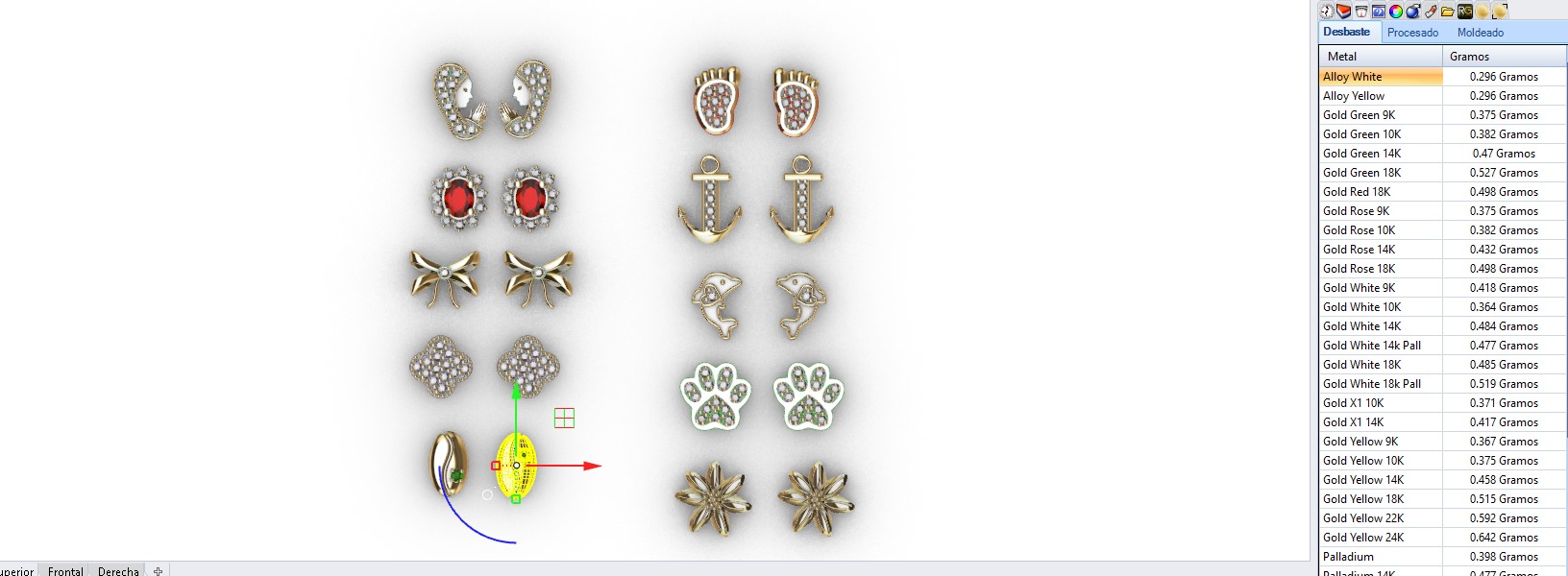  Aretes -Topitos para dama paquete de 10 -v- 3D print model_10