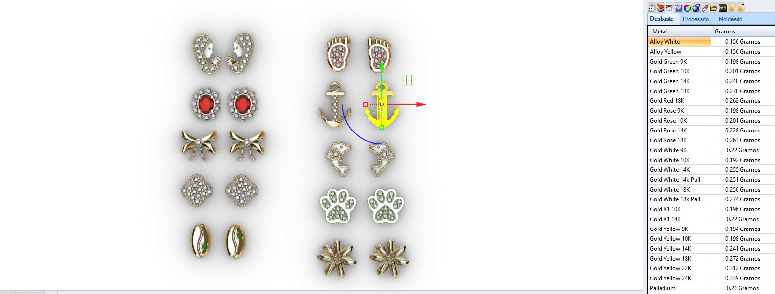  Aretes -Topitos para dama paquete de 10 -v- 3D print model_12