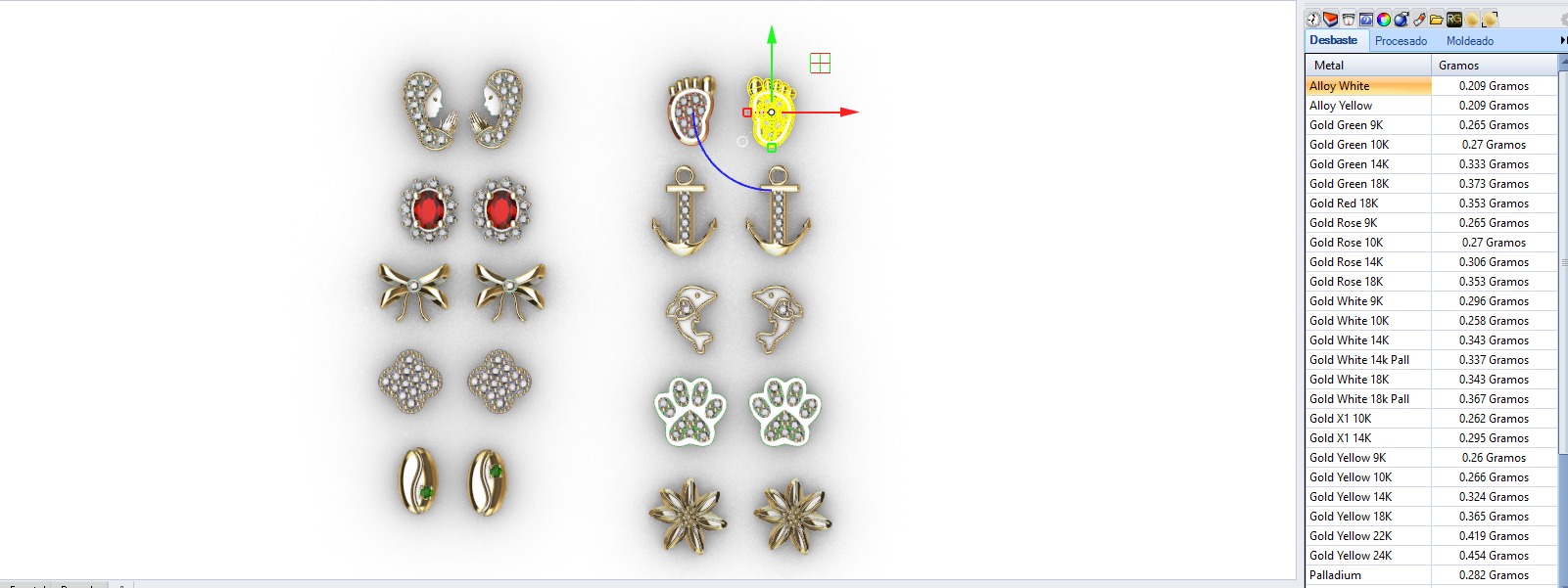  Aretes -Topitos para dama paquete de 10 -v- 3D print model_11