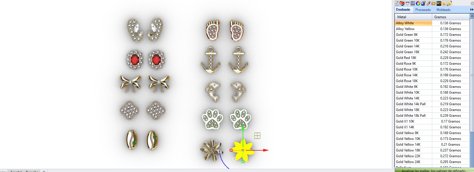  Aretes -Topitos para dama paquete de 10 -v- 3D print model_15