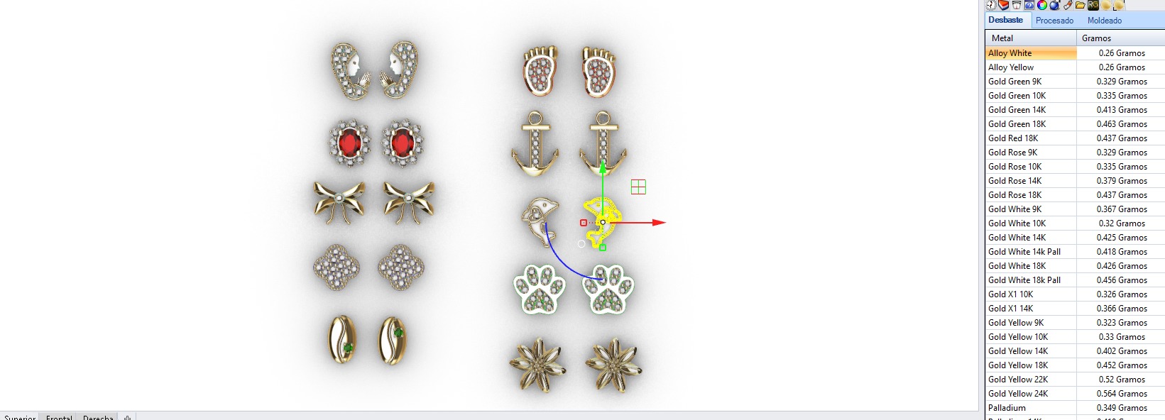  Aretes -Topitos para dama paquete de 10 -v- 3D print model_13