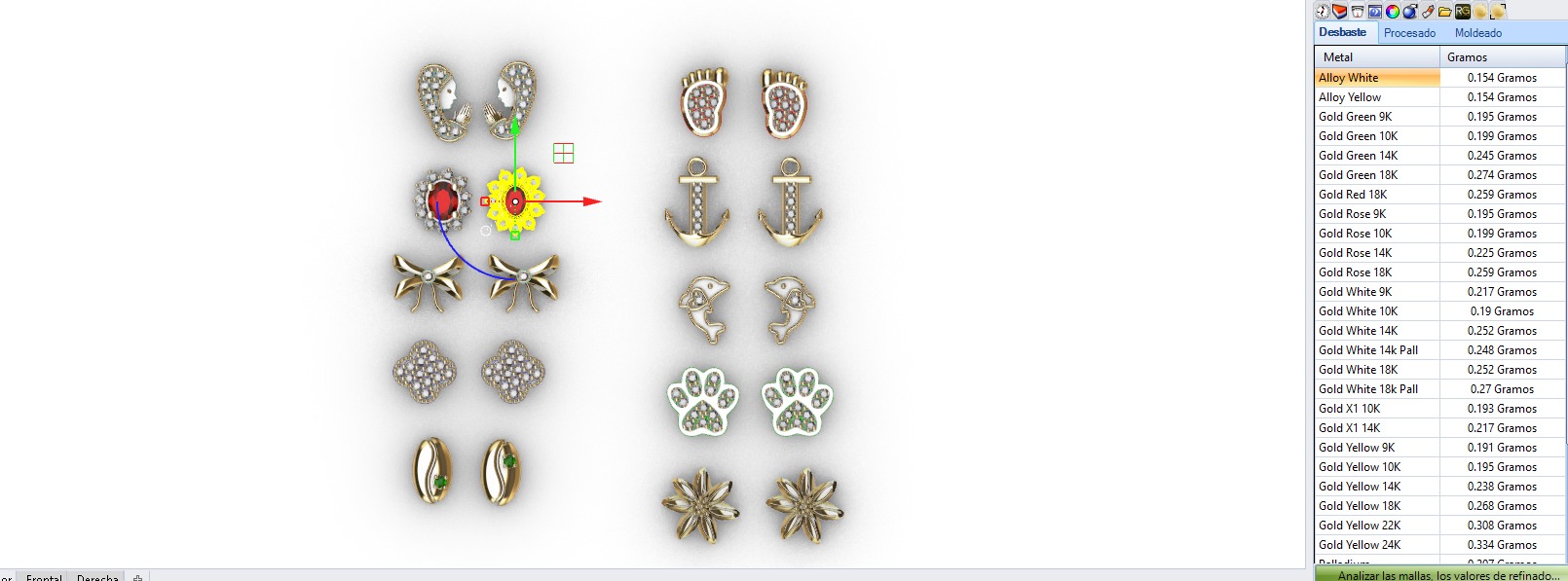  Aretes -Topitos para dama paquete de 10 -v- 3D print model_7