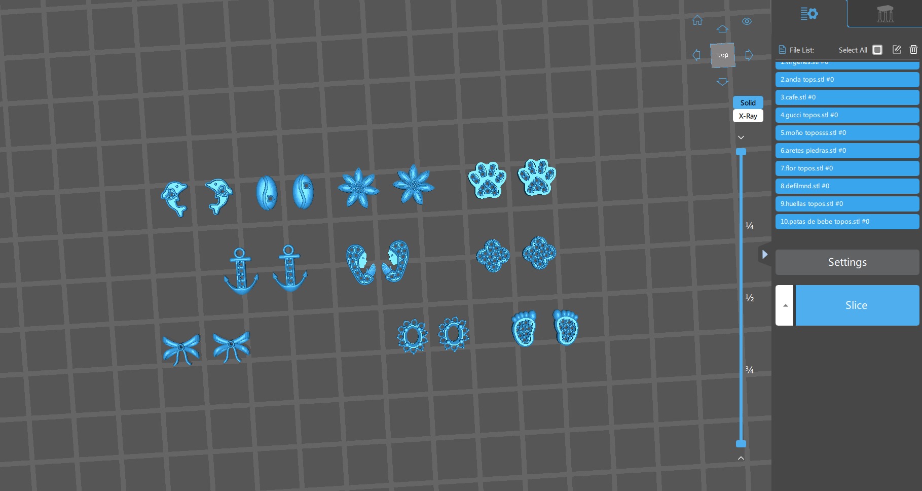  Aretes -Topitos para dama paquete de 10 -v- 3D print model_16