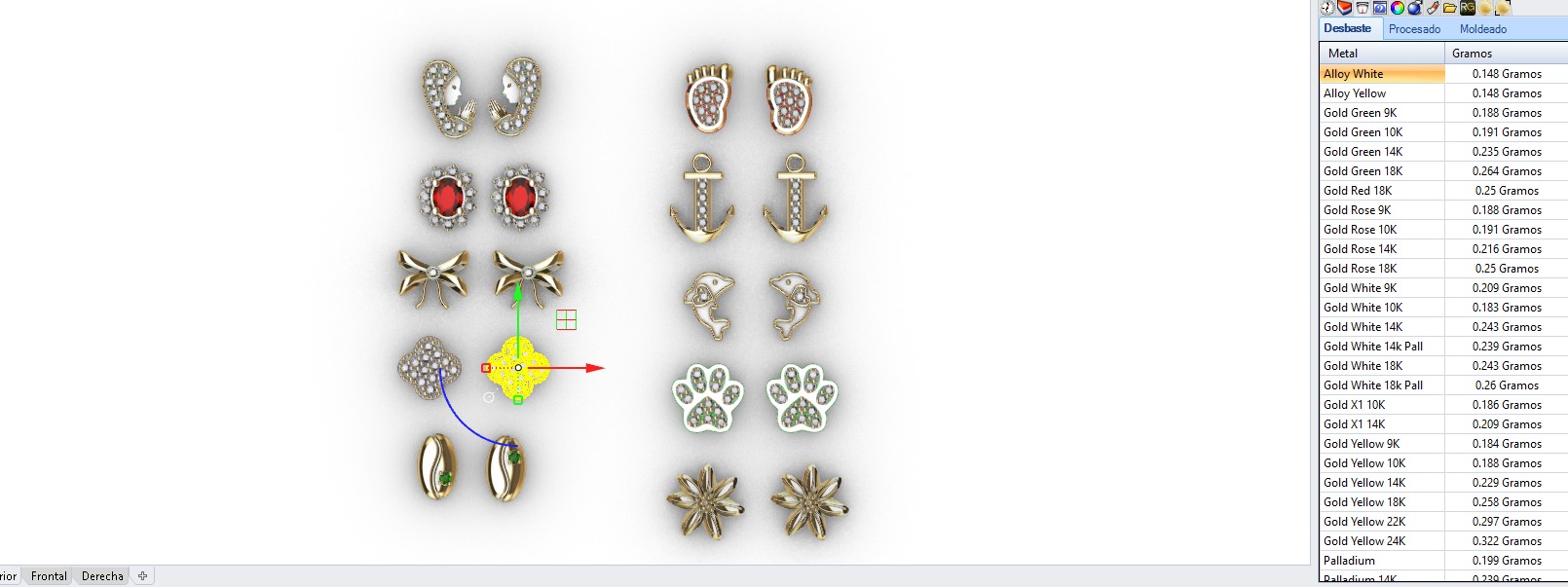  Aretes -Topitos para dama paquete de 10 -v- 3D print model_9